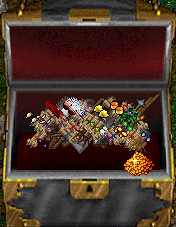 A treasure chest overflowing with loot from a Level 5 treasure hunt